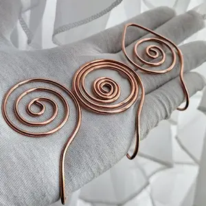 Spiral Copper Palm Ring, Palm Cuff, Copper Hand Cuff, Spiral Handmade Copper Cuff Bracelet, Spiritual metaphysical gift
