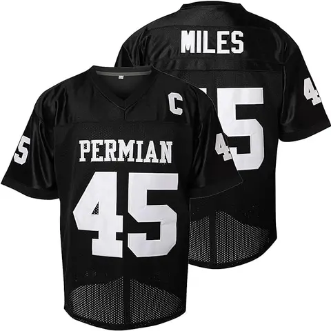 Men's Short Football Jersey - Boobie Miles #45 Permian High School, Breathable Polyester Unisex Us Standard Double-Stitched Apparel, Friday Night Lights Party Wear, Halloween Outfit (S-XXXL)