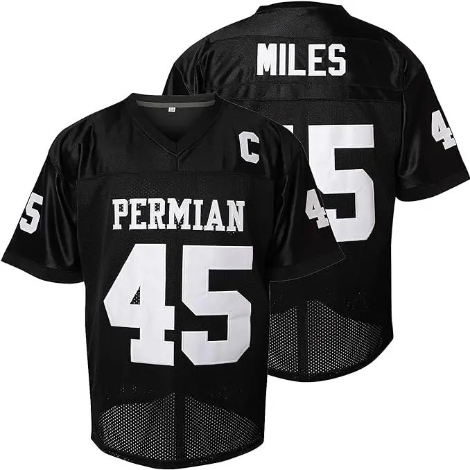 Men's Short Football Jersey - Boobie Miles #45 Permian High School, Breathable Polyester Unisex Us Standard Double-Stitched Apparel, Friday Night Lights Party Wear, Halloween Outfit (S-XXXL)