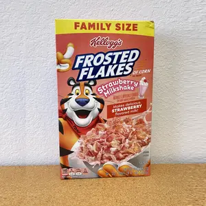 Kellogg's Frosted Flakes Cereal, Strawberry Milkshake Flavor, Family Size 20.1 oz (569g)