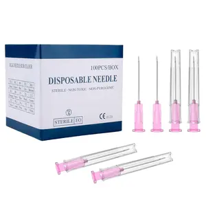 18 Gauge 1-Inch(25mm) Needle Luer Lock Lab Accessories with Cap Individually Wrapped for Scientific & Industrial, Packs of 100