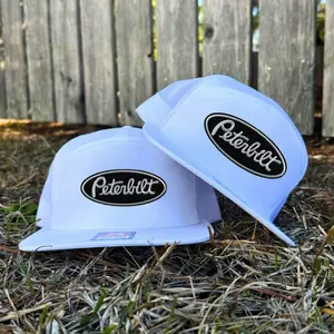 Peterbilt Trucker Hat, Old School Black, White, Khahi/ Brown 7 Panel Trucker Hats, Fitted Unisex Baseball Cap Basic Casual Style