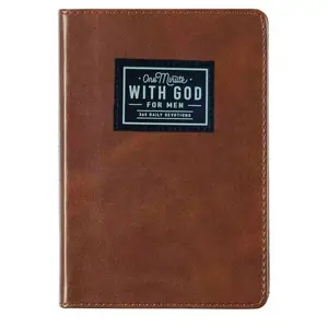 2026 One minute WITH GOD for men, 365 days of daily prayer brown book, Bible prayer Faux Leather Journal