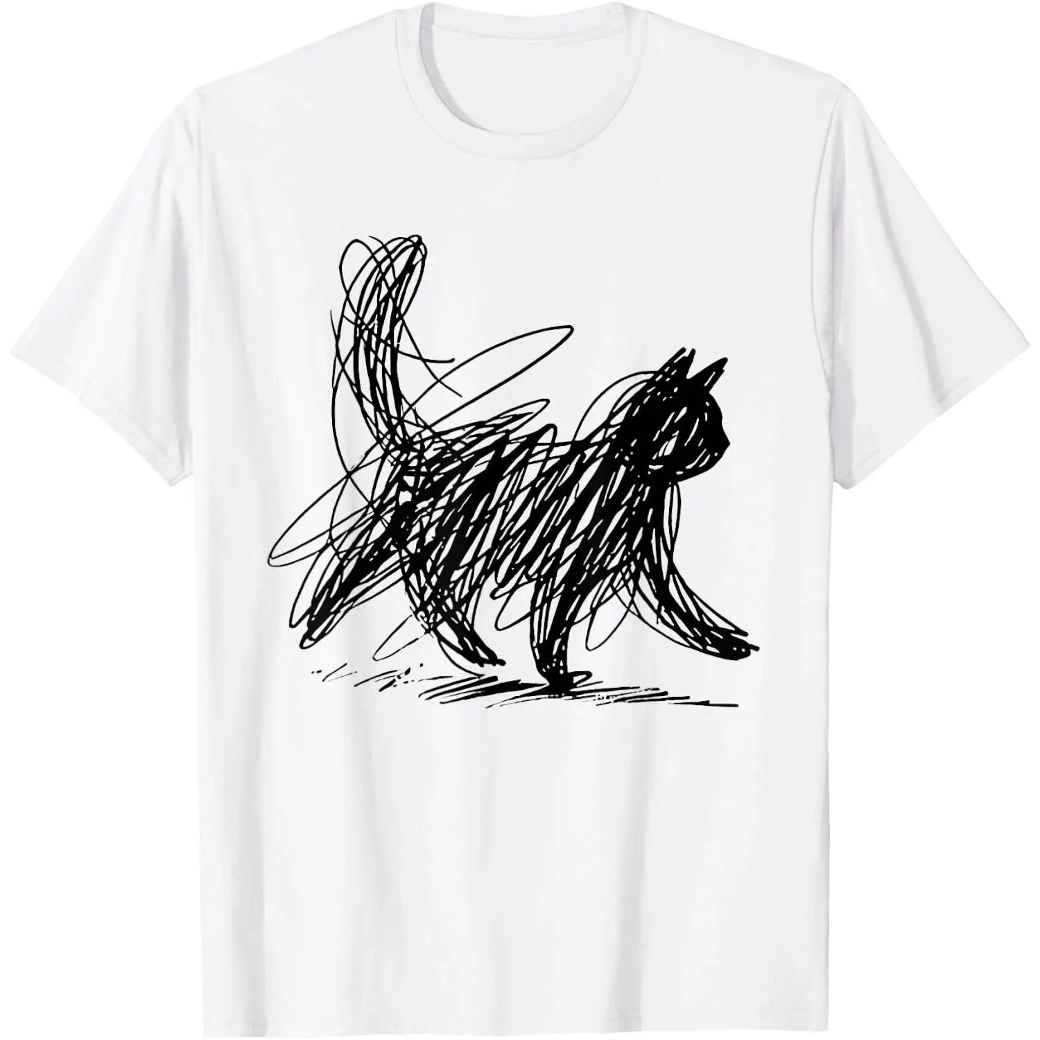 Abstract Scribble cat T-Shirt