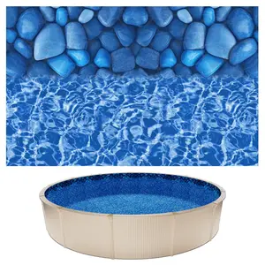 VEVOR 18ft Pool Liner, Round Overlap Swimming Pool Liner for 52 in Wall Height, Premium Vinyl, Easy Install with Leak-Proof Patches, Designed for Steel Sided Above-Ground,Outdoor, Boulder Swirl
