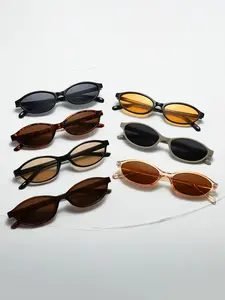 7 Pairs Fashion Oval Glasses, Essential for Face Shape Correction, Perfect for Daily Commute and Casual Wear, Stylish Eyewear Set
