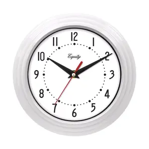 8.5in. White Frame Round Quartz Wall Clock