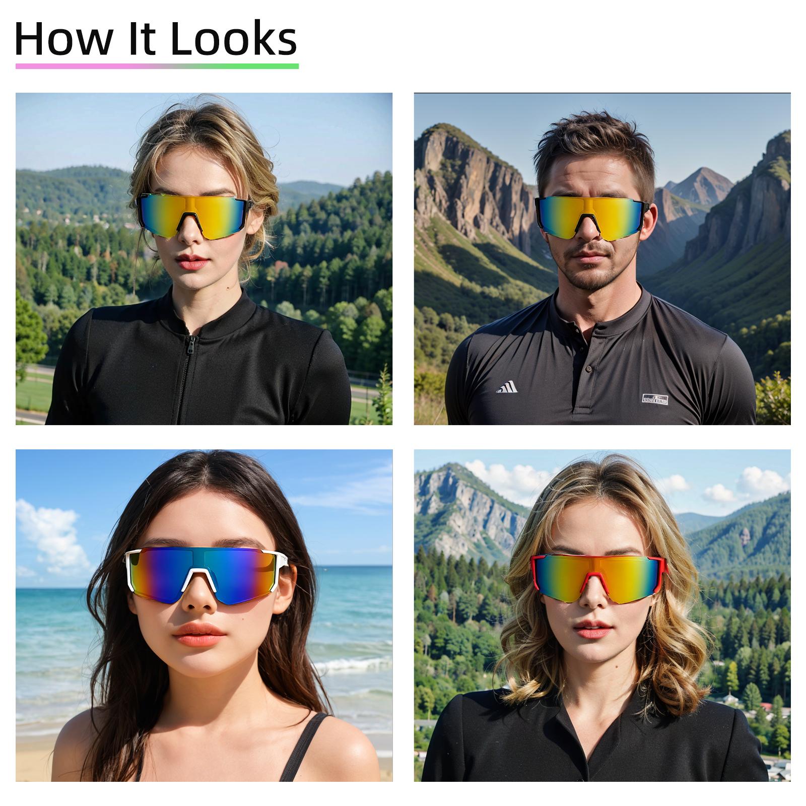 2 Pairs Windproof Goggles, Sports Sunglasses, Men and Women Universal Style, Kid's Outdoor Sports Tinted Lens Sunglasses, Daily Travel, Cycling, Hiking, Fishing, Skiing, Multi-Color Optional, Polarized Sunglasses UV400