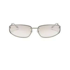 Oval Frameless Sunglasses Y2K Premium Sense Concave Shape New Style Sunglasses Retro Sunglasses For Women