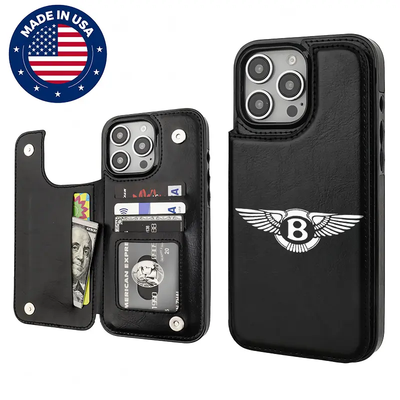 Bentley Aesthetic Pattern Protective Case for iPhone 12-16 Plus Pro Max, iPhone 15 - TPU & PU Leather Shell, Customized Polycarbonate, Airbag Corners, Anti-Drop, Card Holder Electronics Accessory, Shockproof
