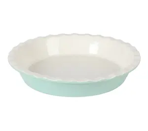 Martha Stewart Vanowen 9in Scalloped Stoneware Pie Pan Blue