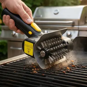 Stainless Steel Bristle Cordless Grill Cleaner High Torque Motor Electric BBQ Brush, Efficient Cleaning Tool for Grills