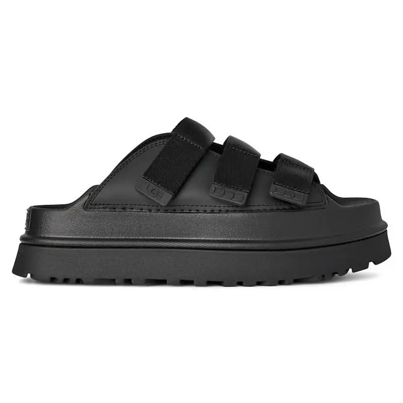 UGG GoldenGlow Slide Black Women's Lightweight Platform Adjustable Summer Comfort Sandals Casual Slip-On EVA Cushioned Water-Resistant Fashion Slides