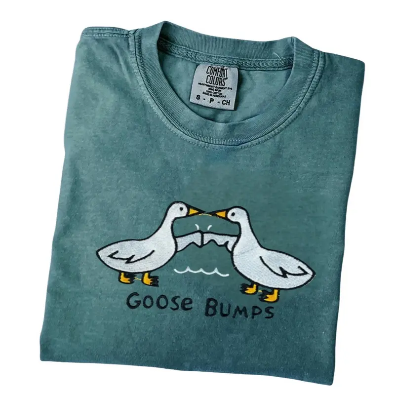 Goose t-shirt- Goose Embroidered T-shirt- Funny shirt- Comfort colors T-shirt