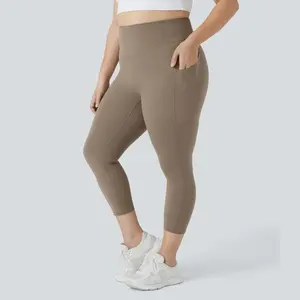 Halara UltraSculpt High Waisted Side Pocket Plus Size Shaping Training Capri Leggings