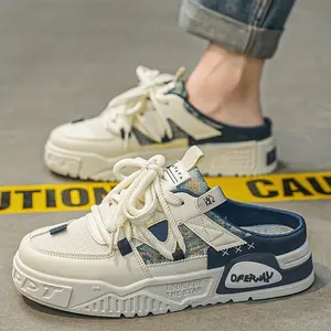 Men's non-slip skateboard shoes with hollow design, trendy for outdoor walking and commuting in all seasons