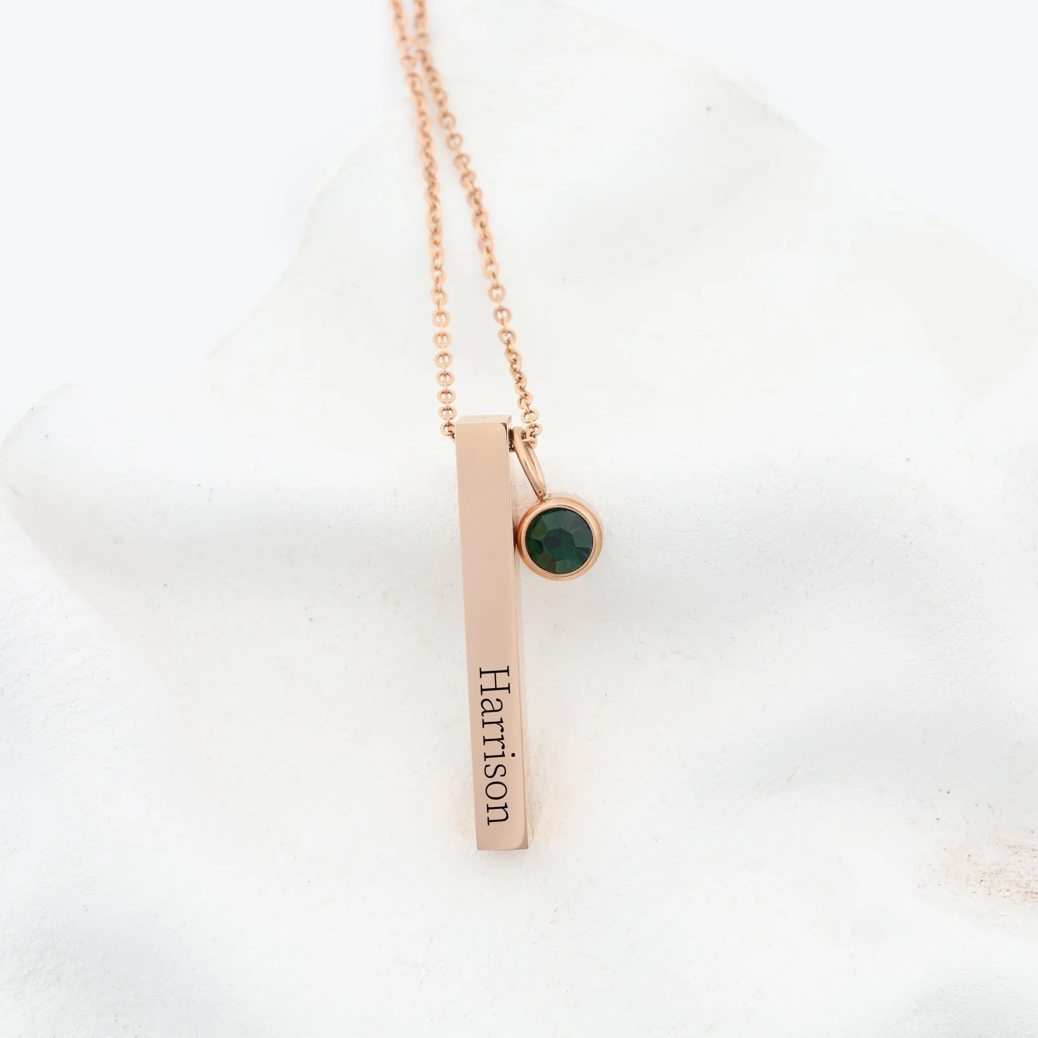 Bar Necklace Engraved Custom Jewelry Personalized Gift for Women Name, Initial, Roman Dates, Location Personalized Necklace