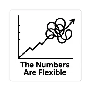 “The Numbers Are Flexible” - Square Stickers - Design - 100% Vinyl with 3M Glue Backing - Glossy Finish - Four Sizes Available - Indoor Use Only