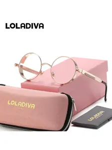 LOLADIVA Unisex Vintage Fashion Full Frame Plano Glasses Exudes Refinement Round Frame Plano Glasses