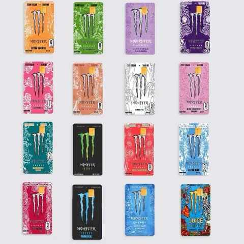 M Energy Drink Inspired Credit Card Decal Glossy Holographic Glitter Finish Waterproof Card Skin Fits Standard Cards Ultra Thin Chip Readers ATMs Easy Peel Stick Application
