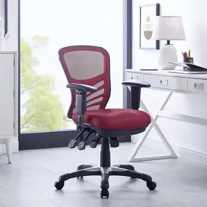 Modway Articulate Mesh Office Chair in Red
