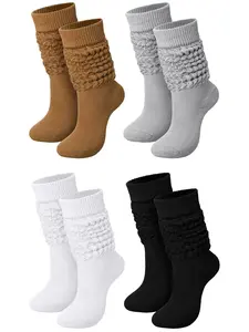 Retro 80s Slouch Socks Women Thigh High Boot Socks Soft Scrunch Socks Size 5-11