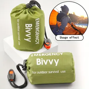 1PC Portable Emergency Sleeping Bag, Waterproof Thermal Insulation Survival Blanket, Lightweight Emergency Thermal Bag for Outdoor Camping, Hiking & Emergencies, Reusable Life-Saving Equipment, Survival Gear