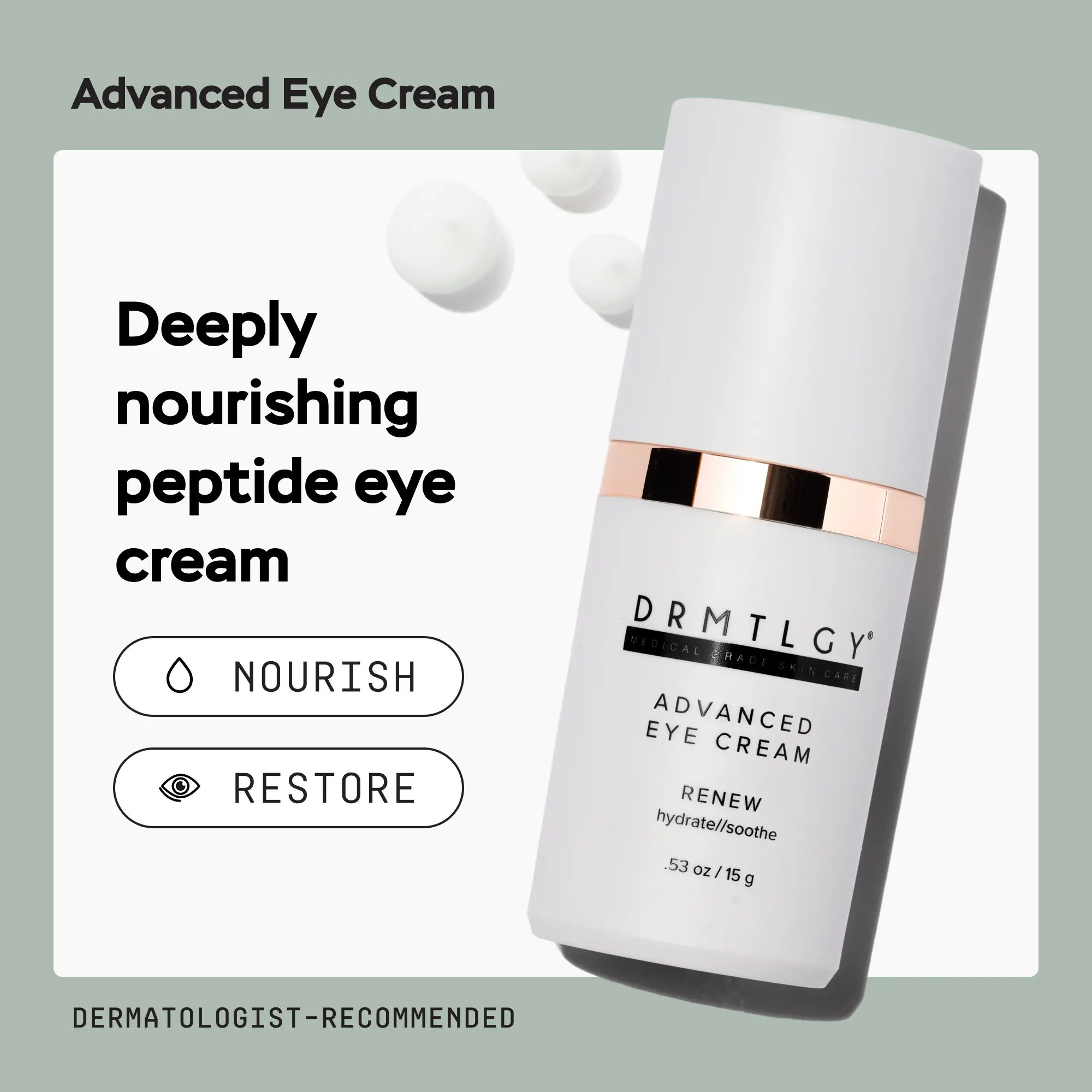 DRMTLGY Advanced Eye Cream 0.53oz with Peptides and Ceramides DRMTLGY Advanced Eye Cream 0.53oz with Peptides and Ceramides