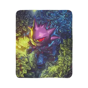 Gengar Ghost Type Fleece Sherpa Blanket