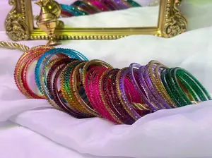 Multicolor Glass Drop Bangles
