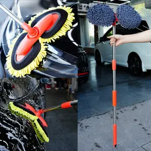 Extendable Car Wash Mop, Lightweight Design Saves Energy, Detachable Thick Microfiber Handle, Efficient and Easy Car Cleaning Tool, Car Wash Accessory