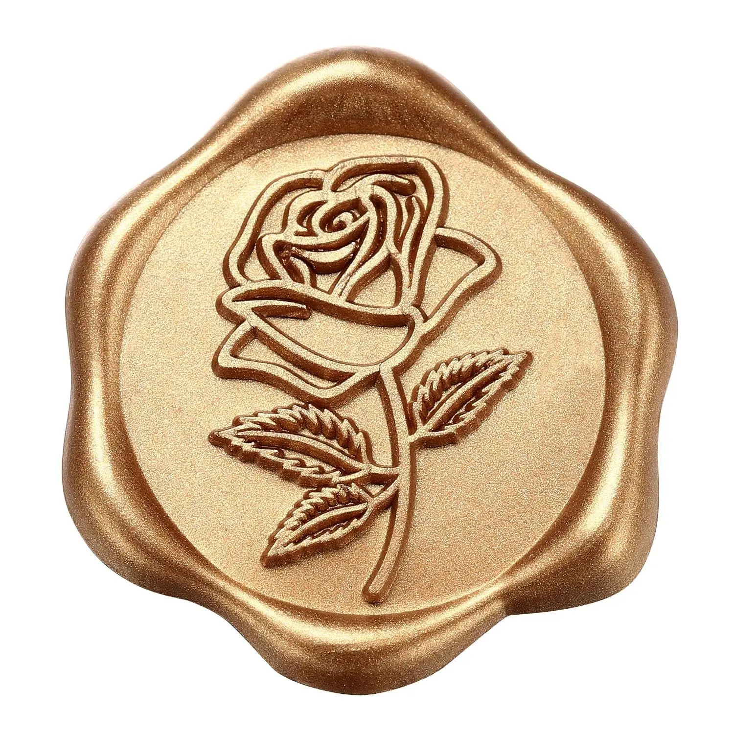 50 Pcs Antique Gold Self-Adhesive Wax Seal Stickers for Envelope Wedding Invitation Gift Wrapping Crafts
