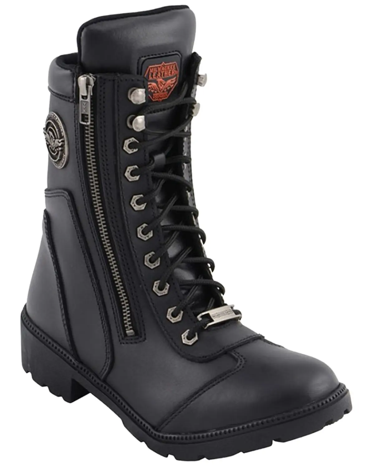 Milwaukee Leather Women's Women'S Moto Zipper Boot Soft Toe - Mbl9301