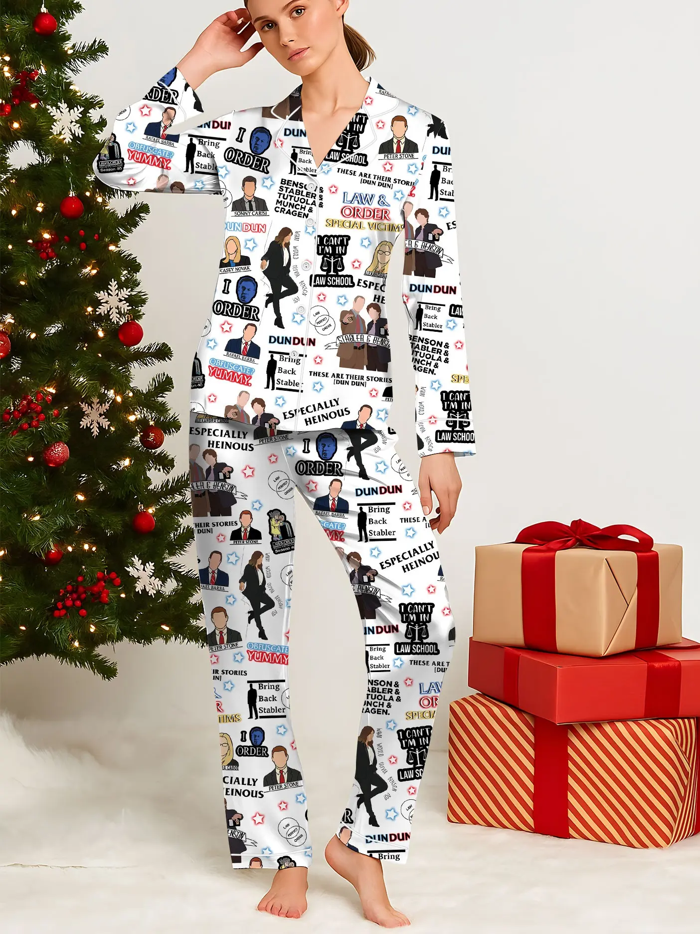 Law And Order Pajamas Set, Movie Sleepwear, Women Loungewear, Gift For Mother's Day