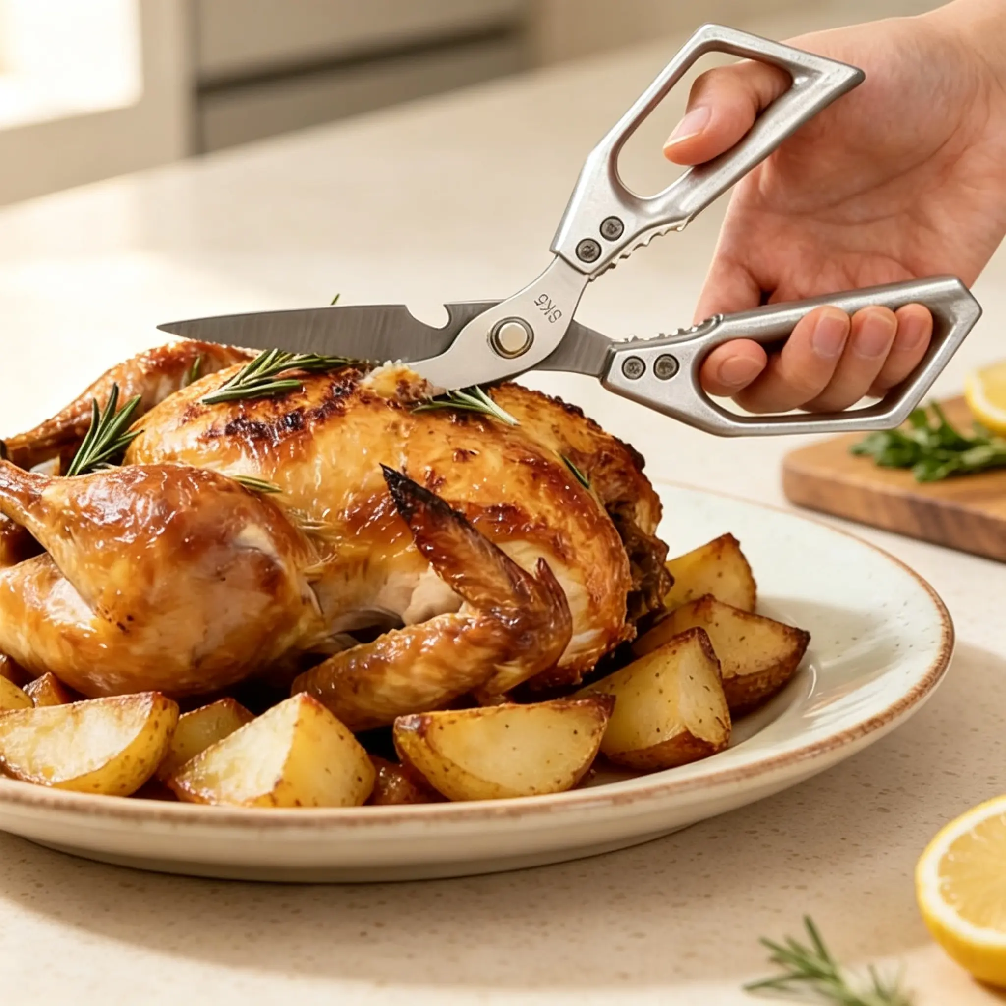 Premium Stainless Steel Kitchen Shears, Multi-Purpose Sharp Food Scissors, Dishwasher Safe for Chicken Bones Turkey Meat, Ideal Christmas Gift for Home Kitchen Use