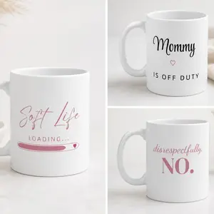 Simria Studio Signature Mugs Funny Sassy Quote Coffee Cup Muted Rose Ceramic 11oz Glossy White Microwave Dishwasher Safe Lead BPA Free - Drinkware