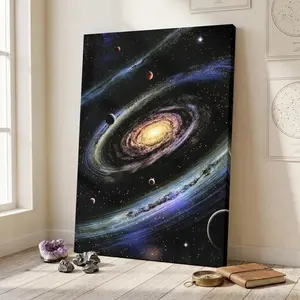[Sale off up to 40%] [Frame Canvas] Spiral Galaxy Canvas Wall Art, Space Nebula Poster, Milky Way Galaxy Wall Decor, Astronomy Wall Hanging, Modern Sci-Fi Art