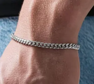 5mm Micro Cuban Bracelet Unisex Subtle Minimalist Jewelry Gold/Silver