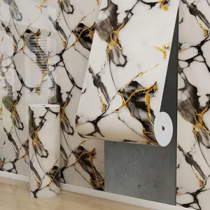 Aozey Marble Wall Sticker Roll, Self-Adhesive Wallpaper, Marble Pattern Wallpaper, Peel and Stick Wall Panel, Removable Wall, Detachable Vinyl, Kitchen & Bathroom Countertops