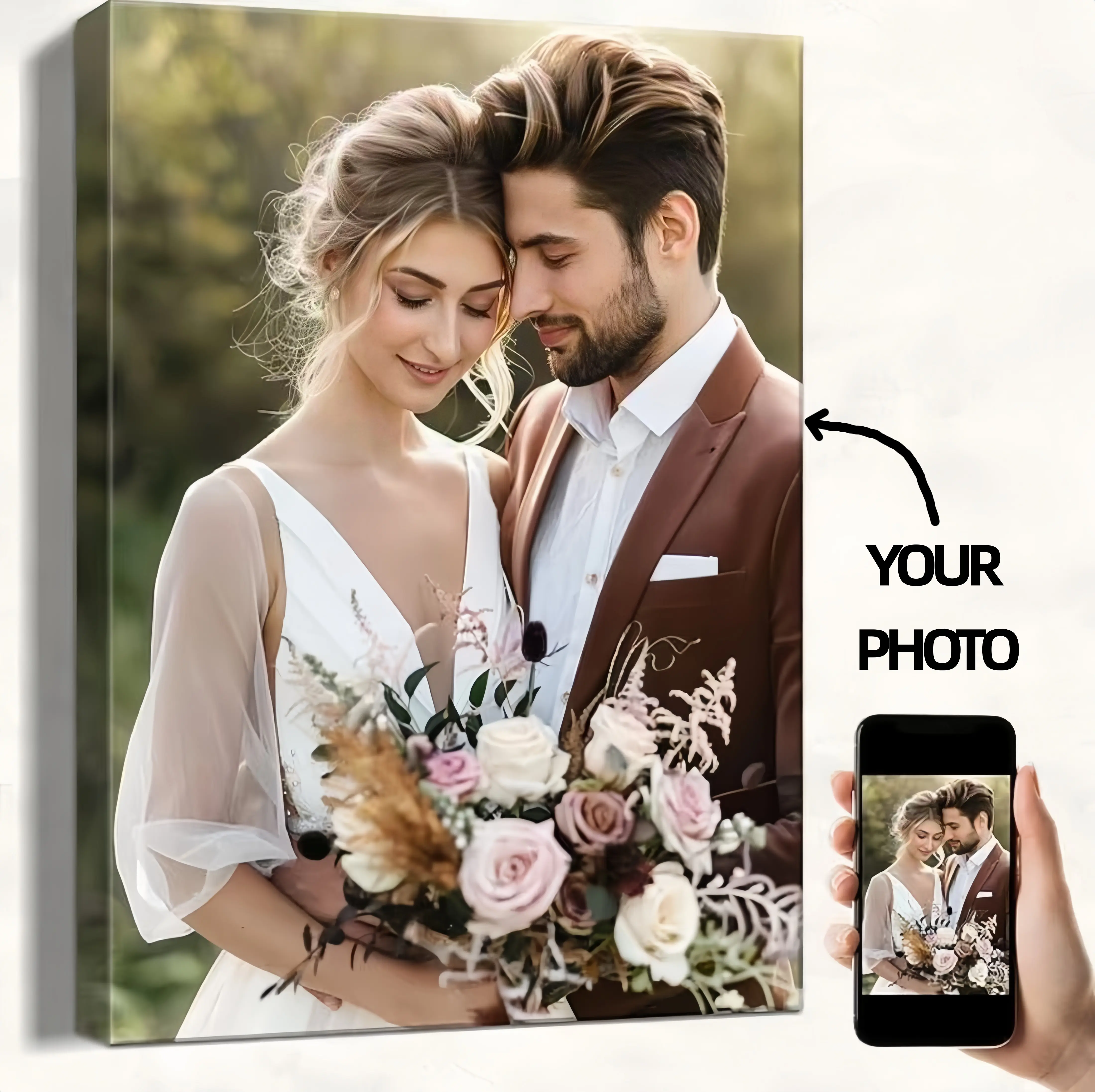 Custom Photo Canvas Painting Frame - Personalized Wall Decor Digital Print, Customizable Home Gift Souvenir for Special Occasions, Order-Ready Home Supplies Print Art