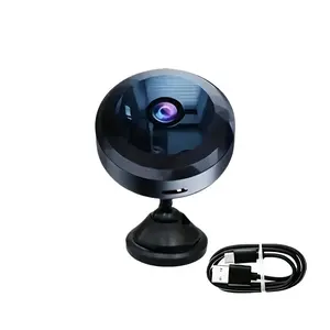 1080P HD Circular Mini Wireless Surveillance Camera with Auto Night Vision, Rechargeable Battery Powered Indoor & Outdoor Smart Home Monitor, 2.4G WiFi Remote Phone View, Motion Alert Push Notification, Magnetic Adjustable Stand, 24/7 Loop Recording