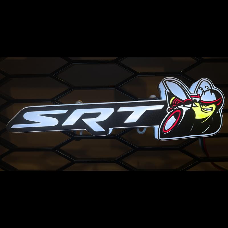 AutoJeweler Dodge SRT Scat Bee LED Grille Emblem, Color Version (RGB Flow-Series) - Dual Control Bluetooth App & Remote Included