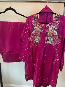 New 3pcs Silk Farshi shalwar Pakistani / Indian dress formal wear S38