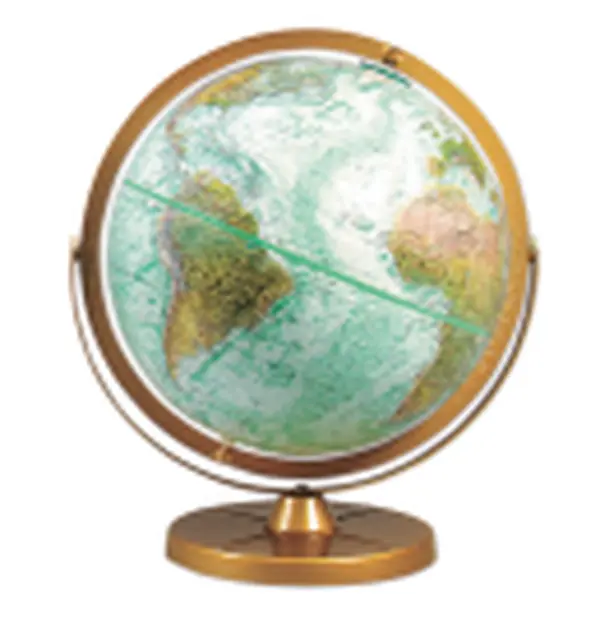 Replogle Atlantis 12" Diameter Topographical Physical Globe, Rotates with Swing Base, Educational Office & School Stationery Featuring Mountains, Deserts, World Map, Oceans, Grasslands