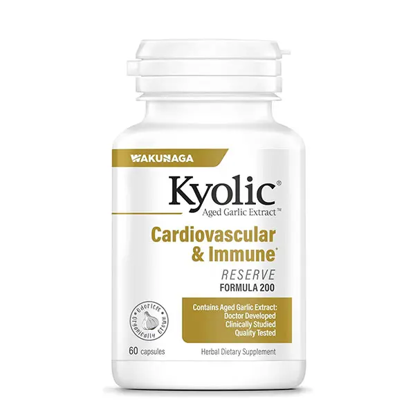 Aged Garlic Extract Formula 200, Odorless Aged Garlic Supplement, Supports Heart Health, Cardiovascular Function, Immune System & Antioxidant Defense, Non-GMO, Gluten-Free, 60 Capsules (30 Servings)