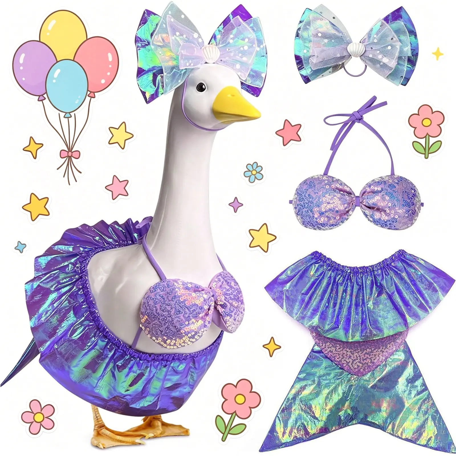 Goose Outfits 23 inch Bikini Porch Goose Summer Outfit. Cute Goose Clothes for Cement Goose Statue Decor
