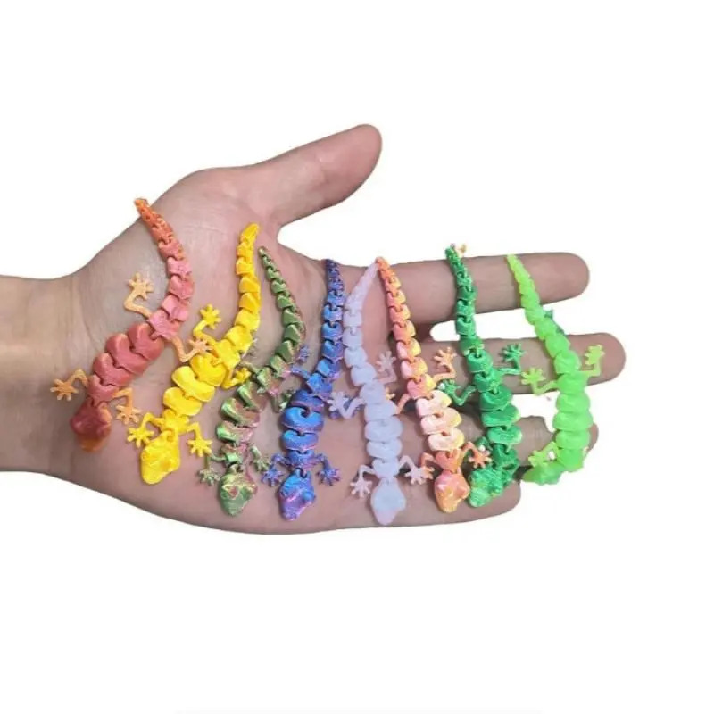 20 Piece 3D Printed Lizard Decorations, Articulating Animal Figurines, Animal Design, 8.8cm Length, Colorful PLA Material, Perfect for Halloween and Easter Festivals, Desk Decoration