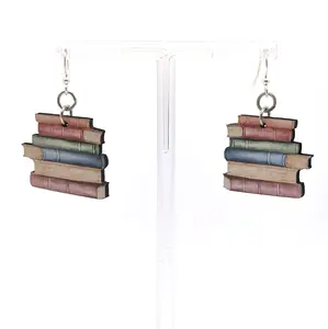 Stacked Book Earrings