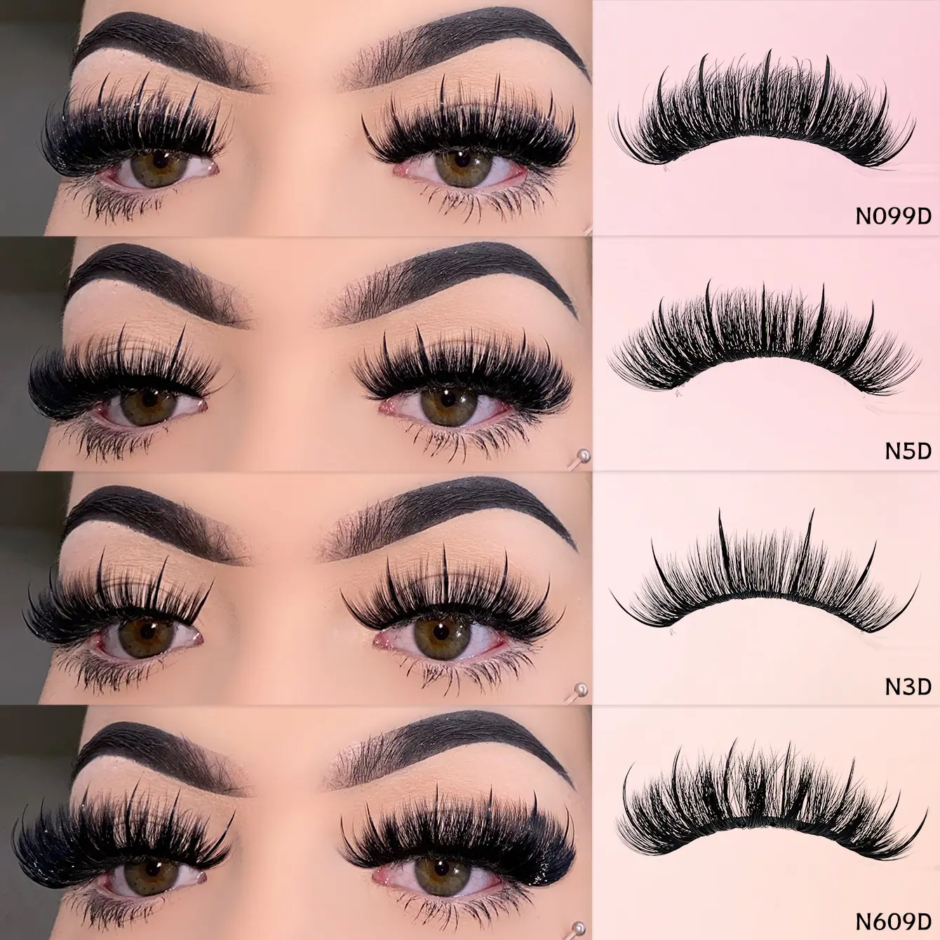 MKHLINA Handmade Faux Mink Luxury False Eyelashes,Wet Look Lashes,Flutter Perfect Lashes,Fluffy Wispy And Soft Lightweight Fake Lashes Reusable,Makeup Extensions For Beginners-Friendly Strip Lashes