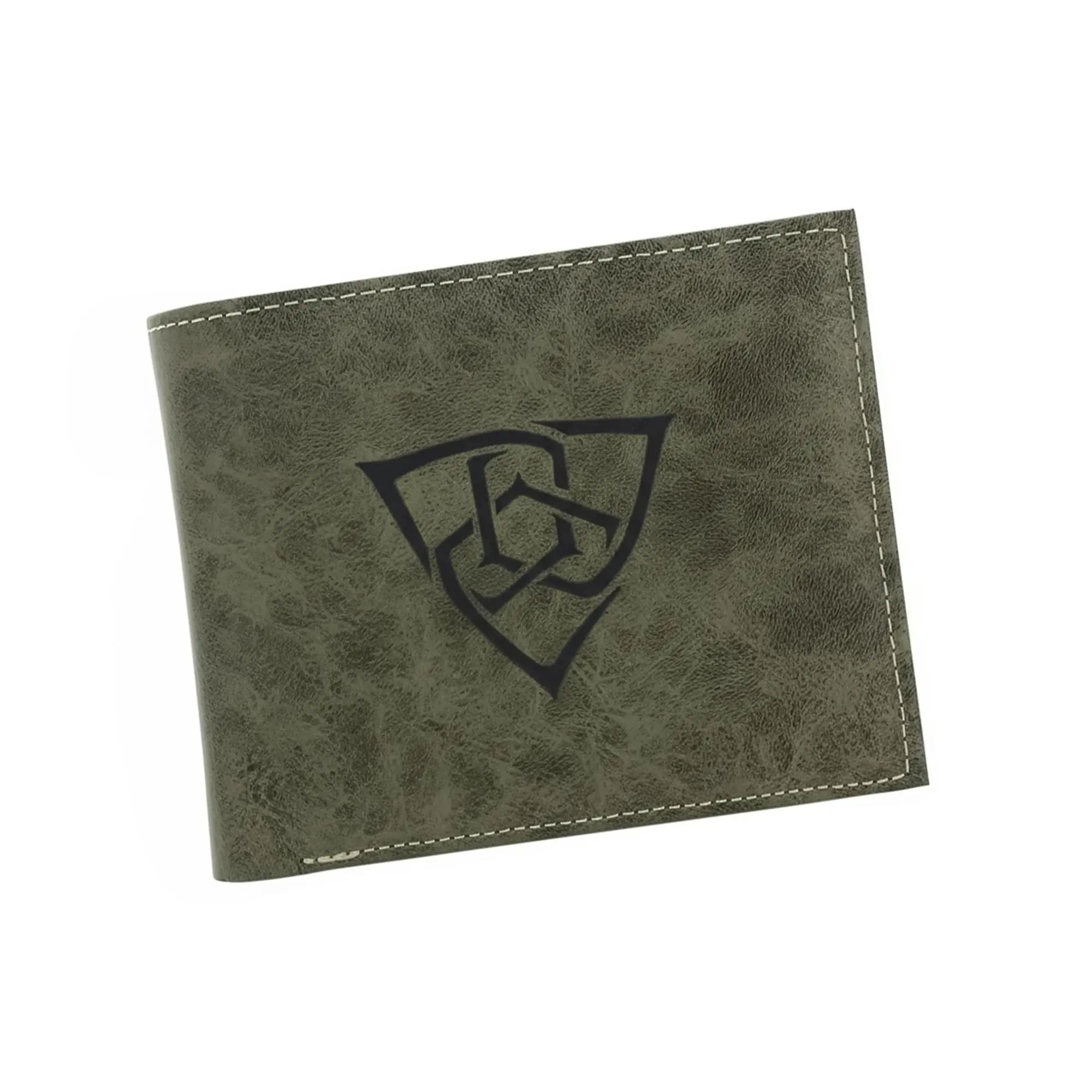 Men's Gears of War 4 Embossed Outsiders Logo PU Leather Bi-Fold Wallet - EDC Utility Wallet for Driving/OOTD, Bifold Wallets